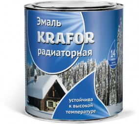  Эмаль д/радиаторов  БЕЛАЯ  0,9кг АЛКИДНАЯ (KRAFOR)