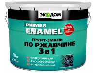  Грунт Эмаль  3 в 1 Черный 10 кг "ЭКОДОМ"